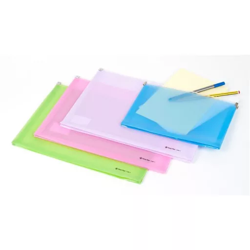 Irattartó tasak, A4, PP, cipzáras, PANTA PLAST, pasztellkék