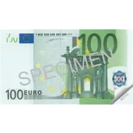   Jegyzettömb, 70 lap, 110x61,5 mm, PANTA PLAST "100 Euro"