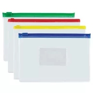   Irattartó tasak, A5, PP, cipzáras, 140 mikron, PANTA PLAST, vegyes színek