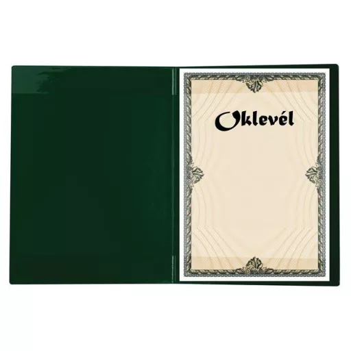 Oklevéltartó, plüss, A4, VICTORIA OFFICE, zöld