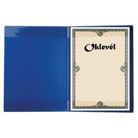 Oklevéltartó, plüss, A4, VICTORIA OFFICE, kék