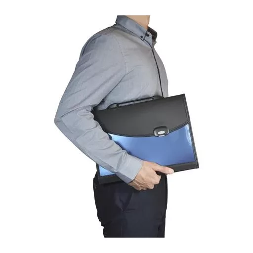Harmonikamappa, A4+, PP, 13 rekeszes, RAPESCO, kék
