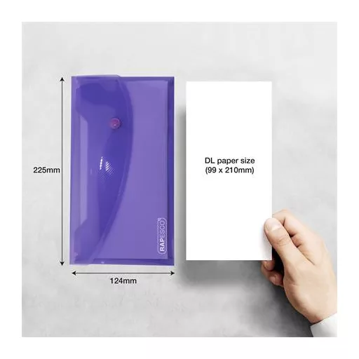 Irattartó tasak, DL, patentos, RAPESCO "Eco", áttetsző vegyes színek