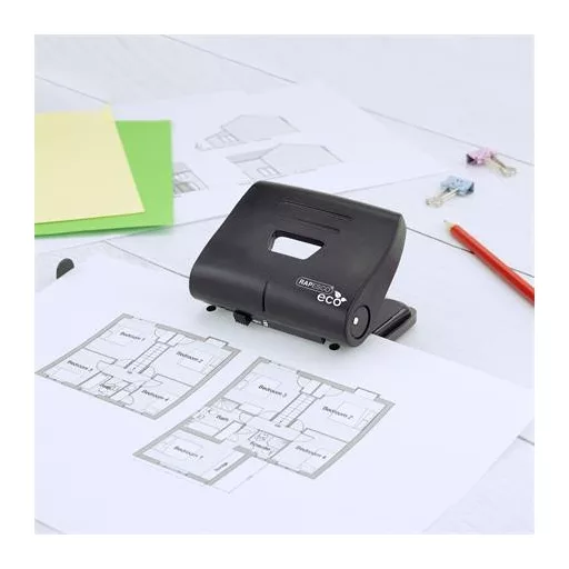 Lyukasztó, kétlyukú, 22 lap, RAPESCO "ECO", fekete