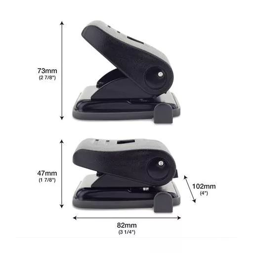 Lyukasztó, kétlyukú, 22 lap, RAPESCO "ECO", fekete