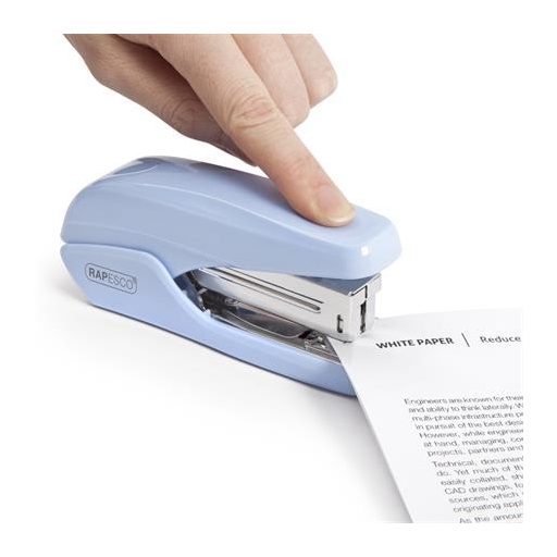 Tűzőgép, 24/6, 26/6, 25 lap, könnyített tűzés, RAPESCO "X5 Less Effort", világoskék