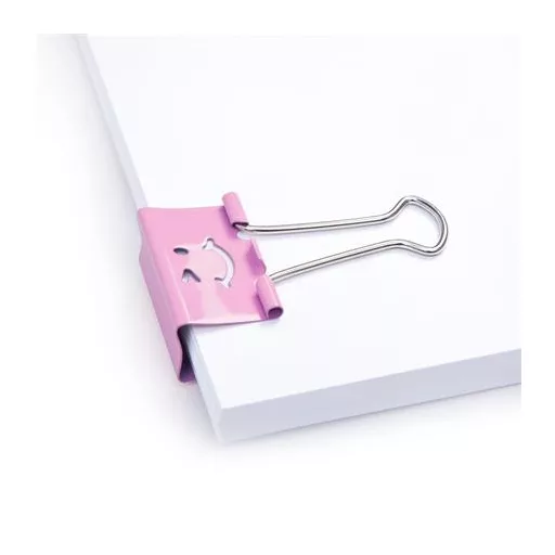 Bindercsipesz, 19 mm, "Fun", RAPESCO, világos rózsaszín