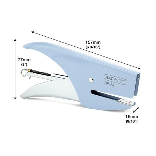 Tűzőgép, kézi, 21/4, 12 lap, RAPESCO "SP-64", kék