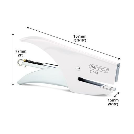 Tűzőgép, kézi, 21/4, 12 lap, RAPESCO "SP-64", fehér