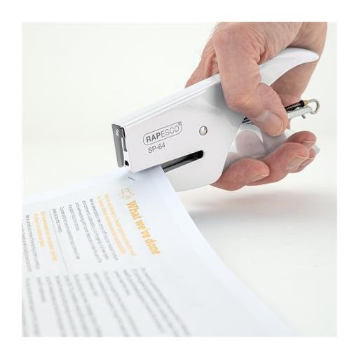 Tűzőgép, kézi, 21/4, 12 lap, RAPESCO "SP-64", fehér