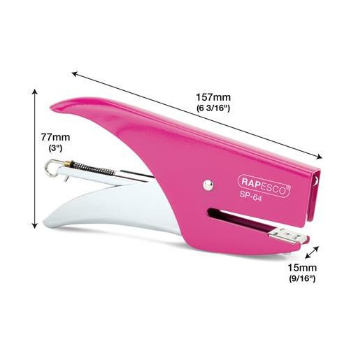 Tűzőgép, kézi, 21/4, 12 lap, RAPESCO "SP-64", rózsaszín