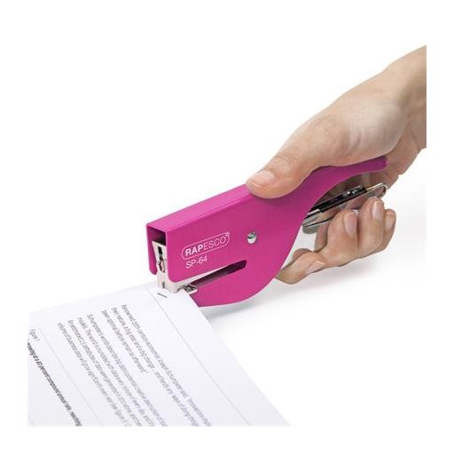 Tűzőgép, kézi, 21/4, 12 lap, RAPESCO "SP-64", rózsaszín
