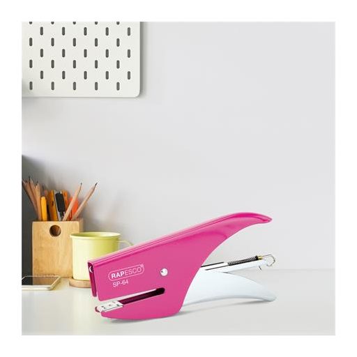 Tűzőgép, kézi, 21/4, 12 lap, RAPESCO "SP-64", rózsaszín