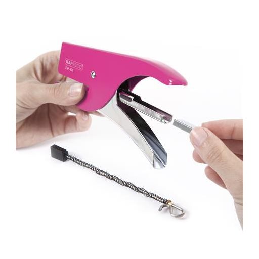 Tűzőgép, kézi, 21/4, 12 lap, RAPESCO "SP-64", rózsaszín