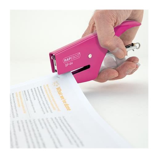 Tűzőgép, kézi, 21/4, 12 lap, RAPESCO "SP-64", rózsaszín