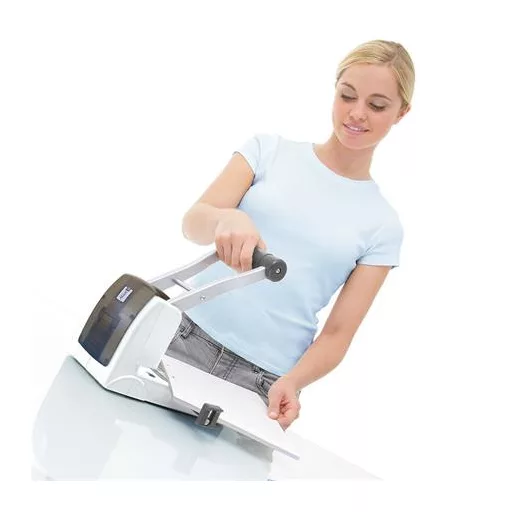 Lyukasztó, nagyteljesítményű, kétlyukú, 150 lap, könnyített lyukasztás, RAPESCO "ECO P2200", fehér
