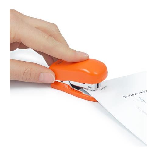 Tűzőgép, 24/6, 26/6, 12 lap, RAPESCO "Bug Mini", narancs