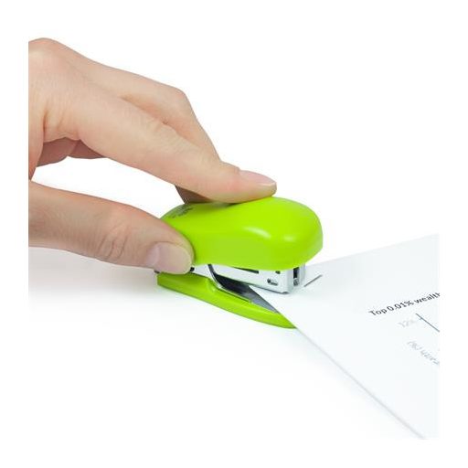 Tűzőgép, 24/6, 26/6, 12 lap, RAPESCO "Bug Mini", zöld