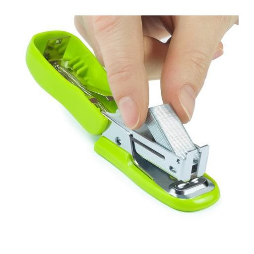Tűzőgép, 24/6, 26/6, 12 lap, RAPESCO "Bug Mini", zöld