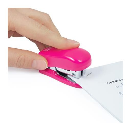 Tűzőgép, 24/6, 26/6, 12 lap, RAPESCO "Bug Mini", pink