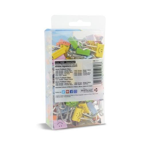 Bindercsipesz, 19 mm, RAPESCO, "Fun", vegyes színek