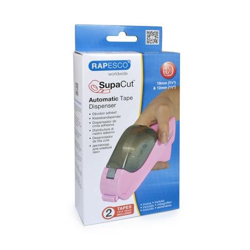 Ragasztószalag-adagoló, RAPESCO "SupaCut", világos rózsaszín