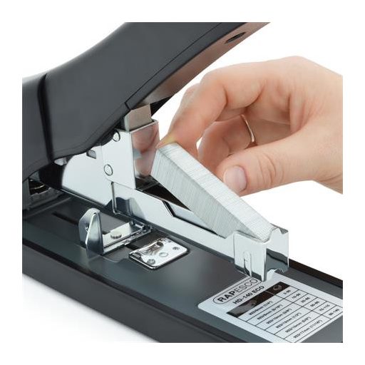 Tűzőgép, nagyteljesítményű, 923/6-17, 140 lap, RAPESCO "ECO HD-140", fekete