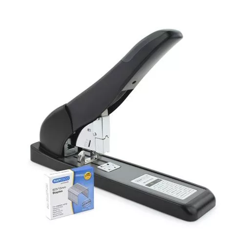 Tűzőgép, nagyteljesítményű, 923/10-24, 210 lap, RAPESCO "ECO HD-210", fekete