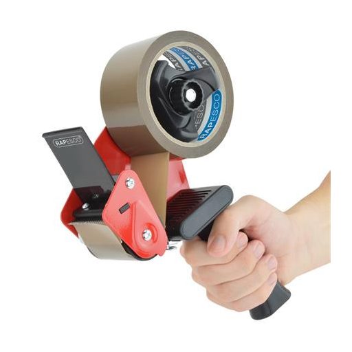 Csomagzáró gép, RAPESCO "Germ-Savvy® 960", 5 db barna csomagolószalaggal, 1 db késsel