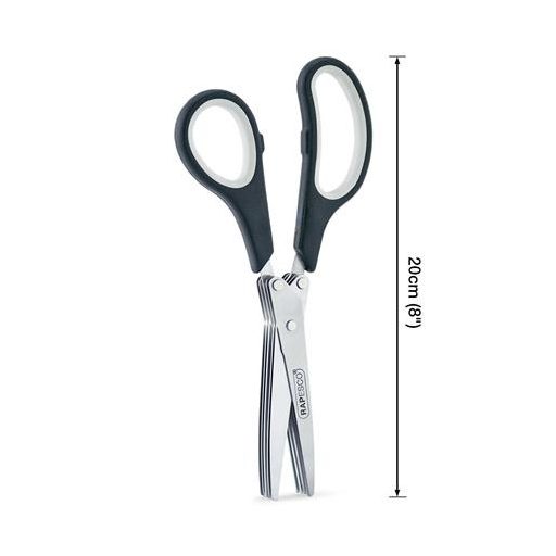 Olló, konyhai, 20 cm, fűszer és papíraprító, 5 penge, RAPESCO