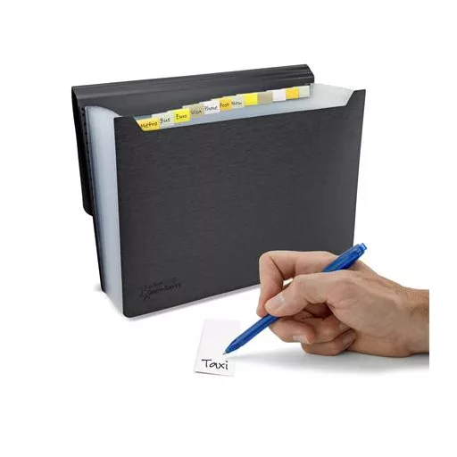 Harmonikamappa, A4, PP, 13 rekeszes, RAPESCO "Germ-Savvy™", matt fekete