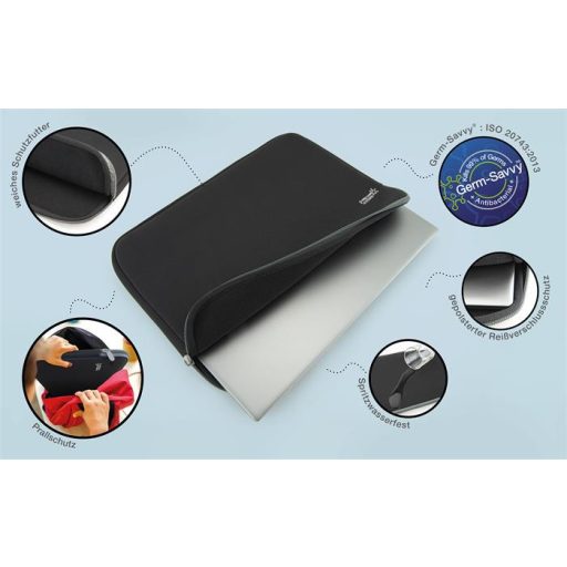 Notebook tok, 14", antibakteriális, RAPESCO, fekete