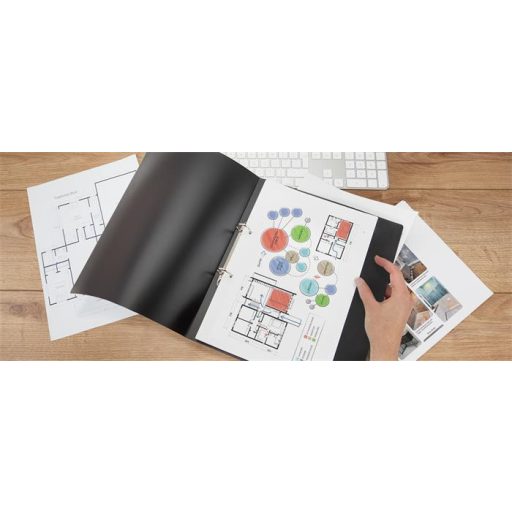 Gyűrűs könyv, 2 gyűrű, 38 mm, A4, PP, RAPESCO "Eco GRS Recycled", fekete