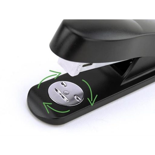 Tűzőgép, 24/6, 26/6, 20 lap, RAPESCO "Eco GRS Recycled Half-Strip", fekete