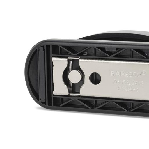 Tűzőgép, 24/6, 26/6, 20 lap, RAPESCO "Eco GRS Recycled Half-Strip", fekete