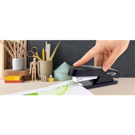 Tűzőgép, 24/6, 26/6, 20 lap, RAPESCO "Eco GRS Recycled Half-Strip", fekete