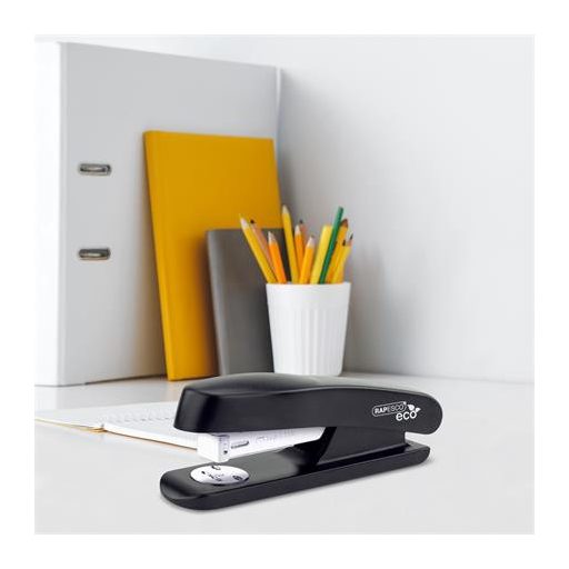 Tűzőgép, 24/6, 26/6, 20 lap, RAPESCO "Eco GRS Recycled Half-Strip", fekete