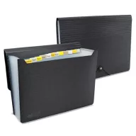   Harmonikamappa, A4, PP, 13 rekeszes, RAPESCO "Eco GRS Recycled", matt fekete