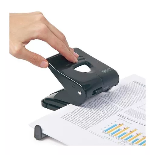 Lyukasztó, kétlyukú, 30 lap, fém, RAPESCO "827", fekete