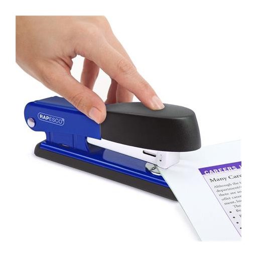 Tűzőgép, 24/6, 26/6, 25 lap, fém, RAPESCO "Bowfin Half-Strip", kék