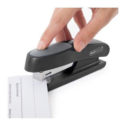 Tűzőgép, 24/6, 26/6, 20 lap, RAPESCO "Sting Ray Half-Strip", fekete