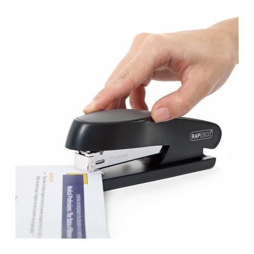 Tűzőgép, 24/6, 26/6, 20 lap, RAPESCO "Manta Ray Full-Strip", fekete
