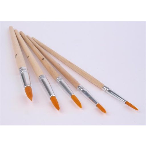 Ecsetkészlet, no. 2-4-6-8-10, fa, COOL BY VICTORIA, natúr fanyelű