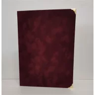   Oklevéltartó, A4, exkluzív, plüss, 4 fém sarokkal, bordó