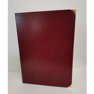   Oklevéltartó, A4, exkluzív, műbőr, 4 fém sarokkal, bordó