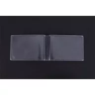 Diák- és igazolványtartó, többlapos, PVC, átlátszó