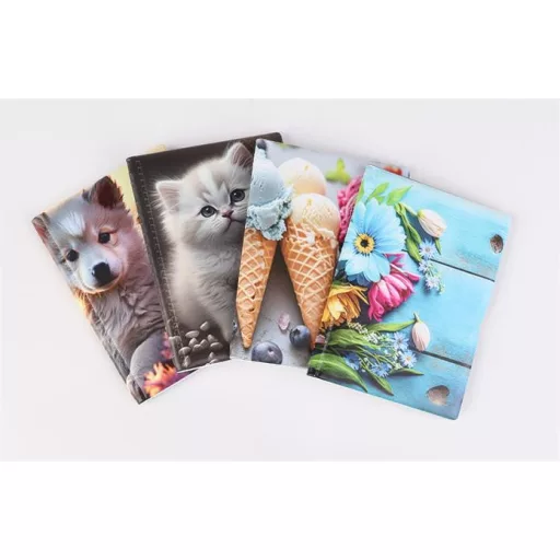 Igazolványtartó, álló, 10 betét lappal, mintás PVC, "Bővített személyi", lány