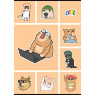   Füzet, tűzött, A4, kockás, 80 lap, COOL BY VICTORIA "Memes"