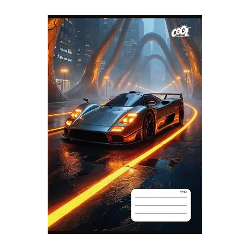 Füzet, tűzött, A5, vonalas, 32 lap, 2. osztály, COOL BY VICTORIA "Future Cars", "16-32"