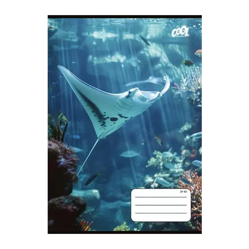 Füzet, tűzött, A5, kockás, 32 lap, COOL BY VICTORIA "Ocean World", "27-32"